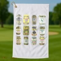 Delicious Retro Pickle Enthusiasts Golf Towel thumb 1