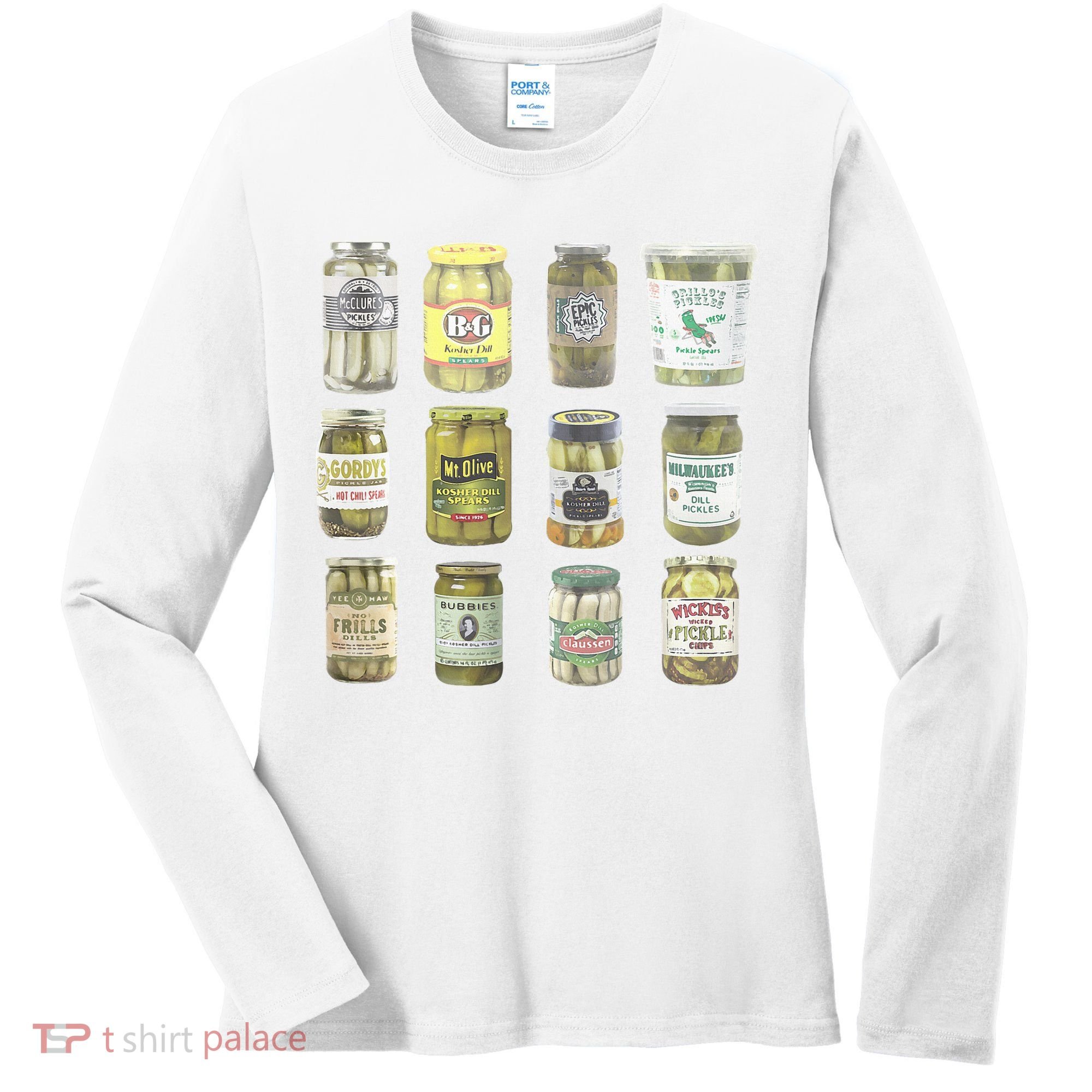 Delicious Retro Pickle Enthusiasts Women's Long Sleeve Shirt