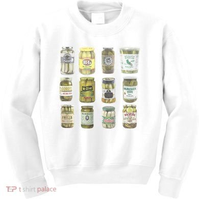 Delicious Retro Pickle Enthusiasts Kids Sweatshirt