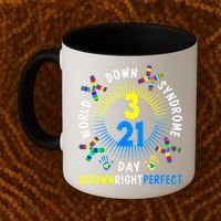 Down Right Perfect World Down Syndrome Awareness Day Socks Coffee Mug thumb 2