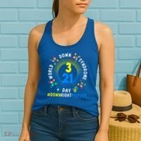 Down Right Perfect World Down Syndrome Awareness Day Socks Women's Tank Top thumb 2
