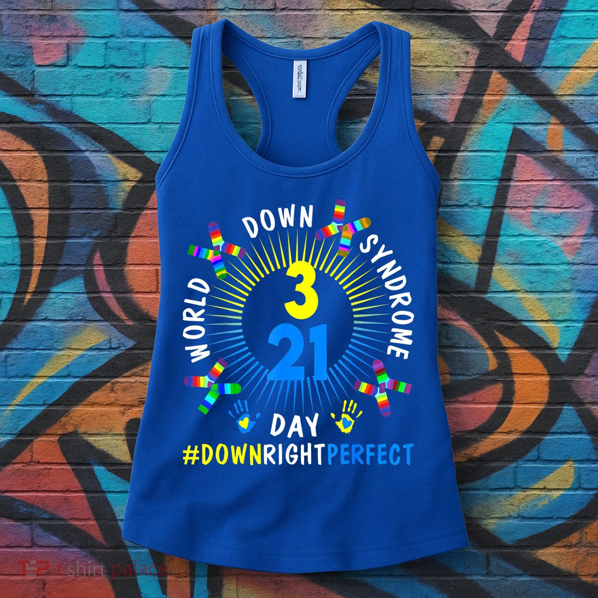 Down Right Perfect World Down Syndrome Awareness Day Socks Women's Tank Top