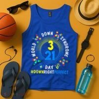 Down Right Perfect World Down Syndrome Awareness Day Socks Tank Top thumb 4