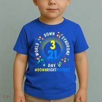 Down Right Perfect World Down Syndrome Awareness Day Socks Toddler T-Shirt thumb 2