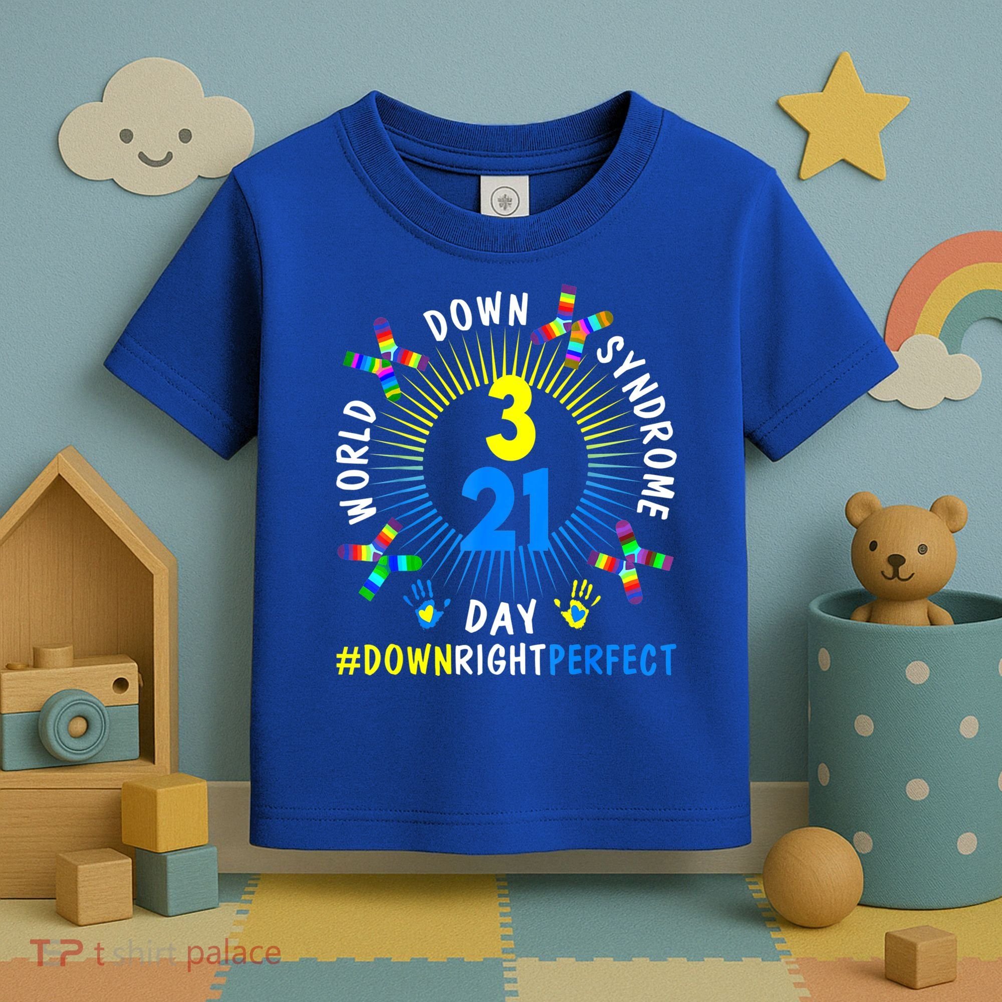 Down Right Perfect World Down Syndrome Awareness Day Socks Toddler T-Shirt