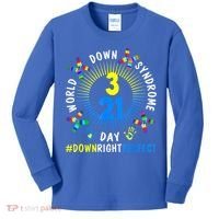 Down Right Perfect World Down Syndrome Awareness Day Socks Kids Long Sleeve Shirt thumb 0