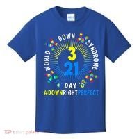 Down Right Perfect World Down Syndrome Awareness Day Socks Kids T-Shirt thumb 0