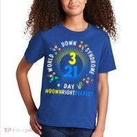 Down Right Perfect World Down Syndrome Awareness Day Socks Kids T-Shirt thumb 2