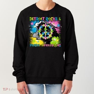 Detroit Rocks Peace Freedom Women's Sweatshirt