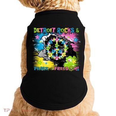Detroit Rocks Peace Freedom Doggie Tank