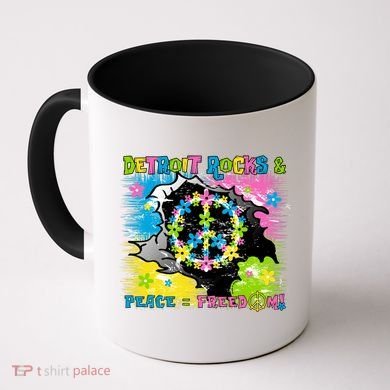 Detroit Rocks Peace Freedom Coffee Mug
