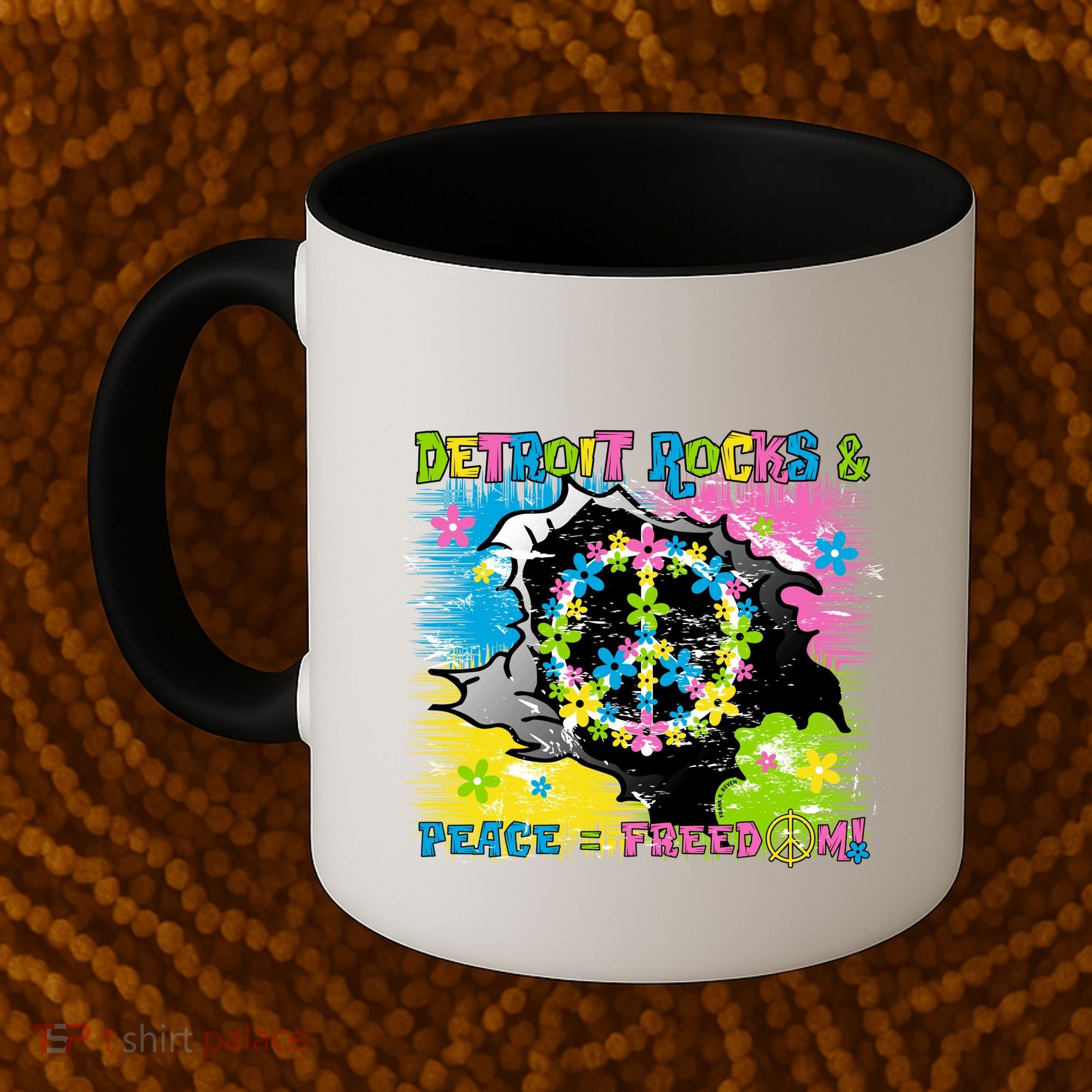 Detroit Rocks Peace Freedom Coffee Mug