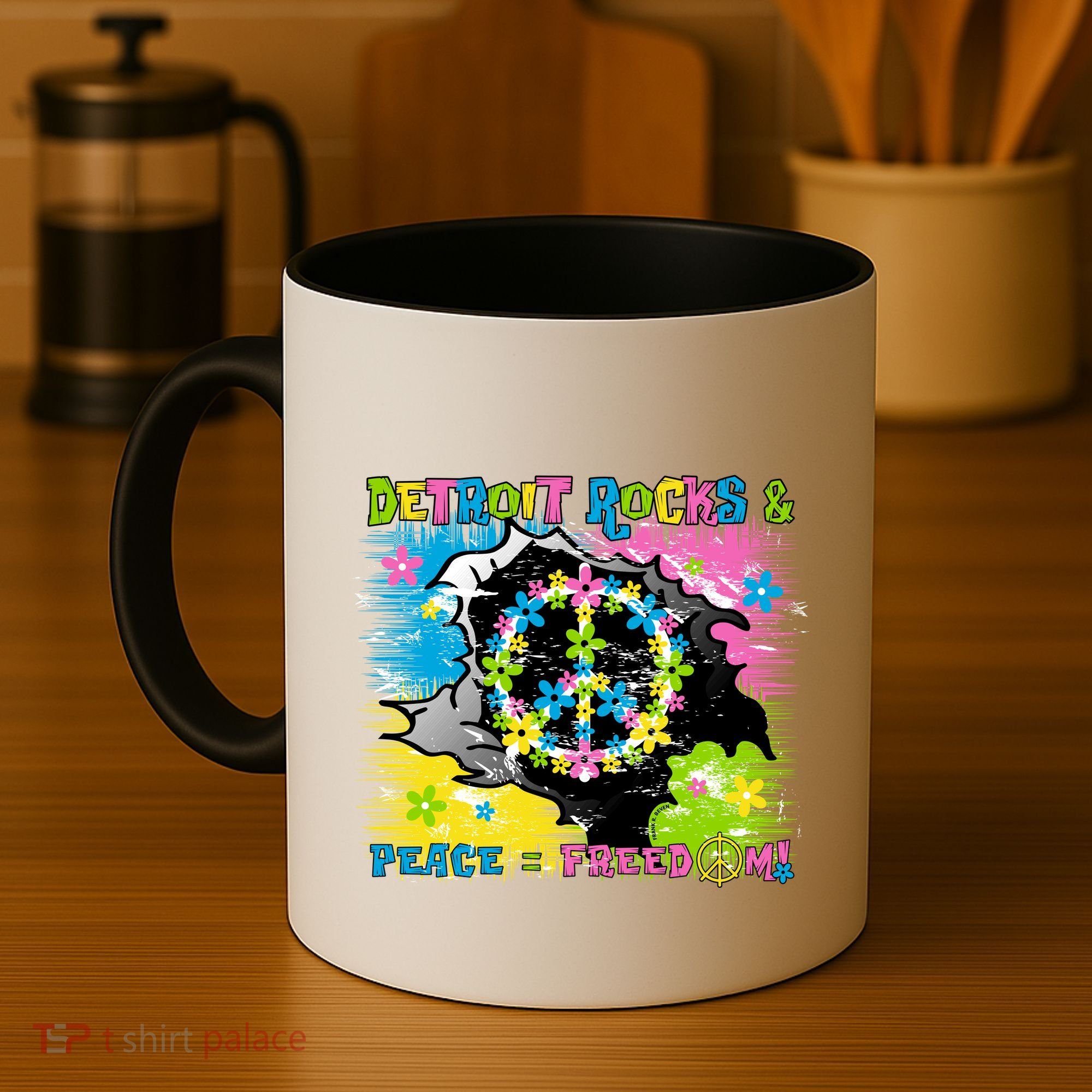 Detroit Rocks Peace Freedom Coffee Mug