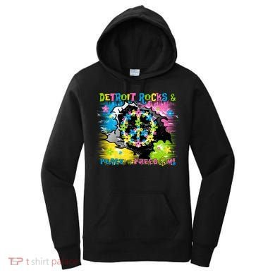 Detroit Rocks Peace Freedom Women's Hoodie