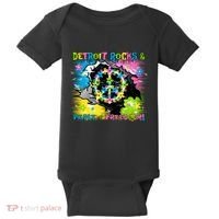 Detroit Rocks Peace Freedom Baby Bodysuit thumb 0