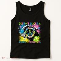 Detroit Rocks Peace Freedom Tank Top thumb 2
