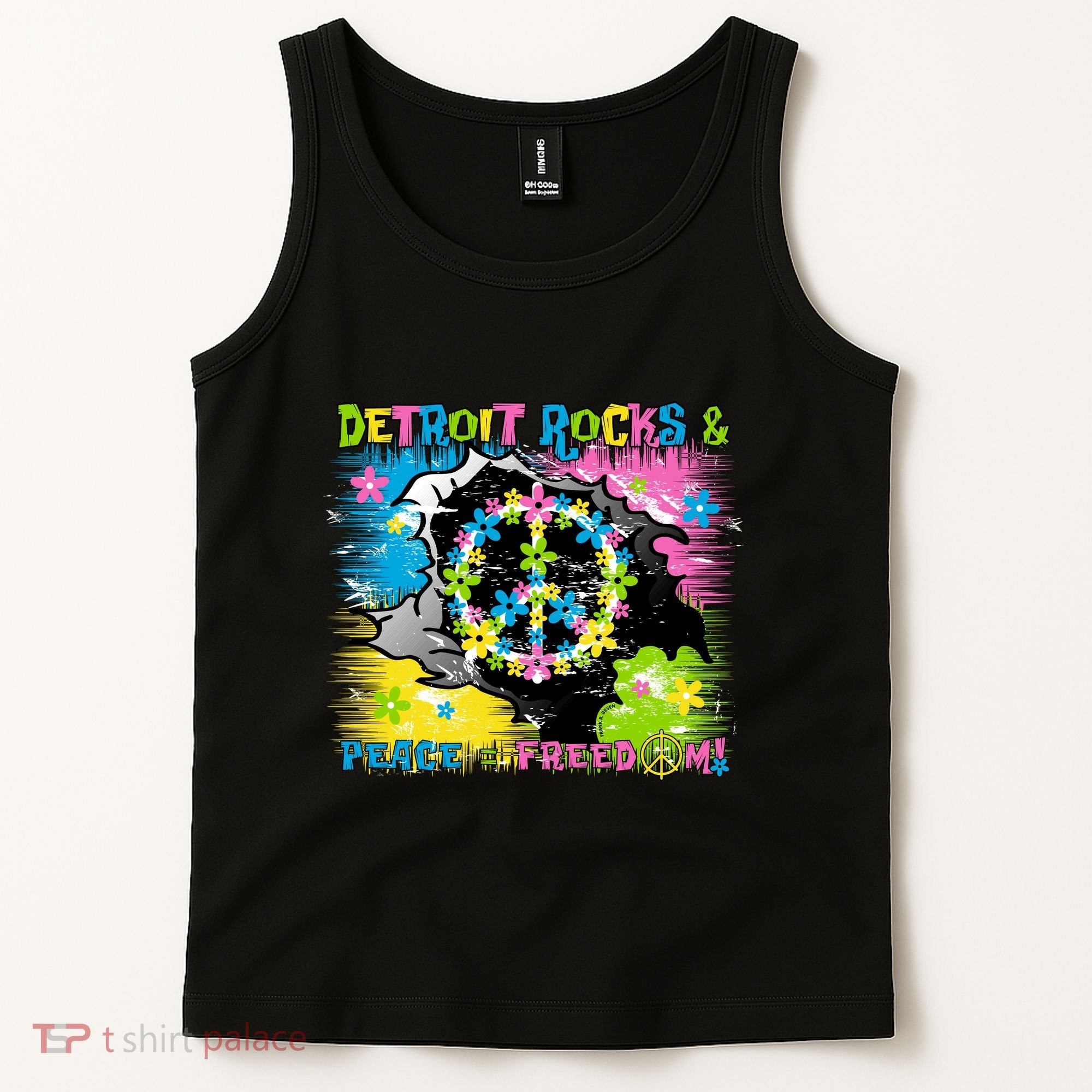 Detroit Rocks Peace Freedom Tank Top