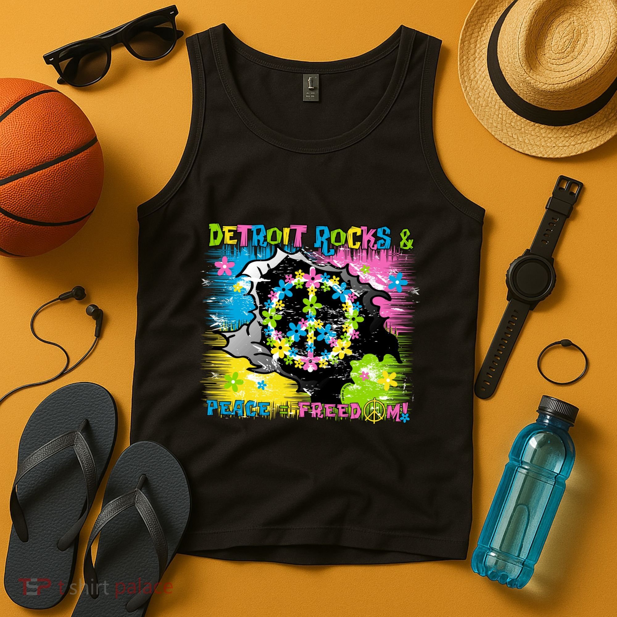 Detroit Rocks Peace Freedom Tank Top