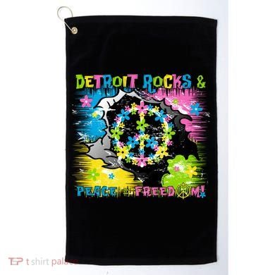 Detroit Rocks Peace Freedom Golf Towel