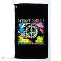 Detroit Rocks Peace Freedom Golf Towel thumb 0
