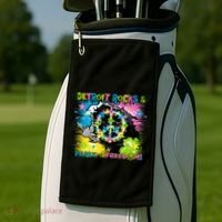 Detroit Rocks Peace Freedom Golf Towel thumb 2