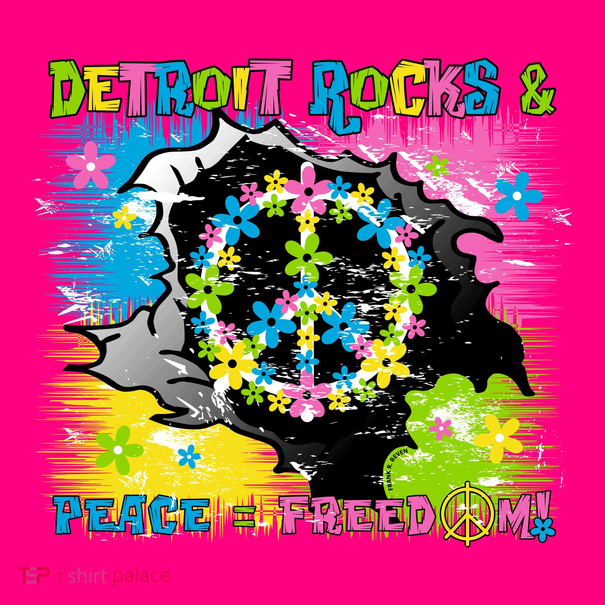 Detroit Rocks Peace Freedom USA-Made Doggie Bandana