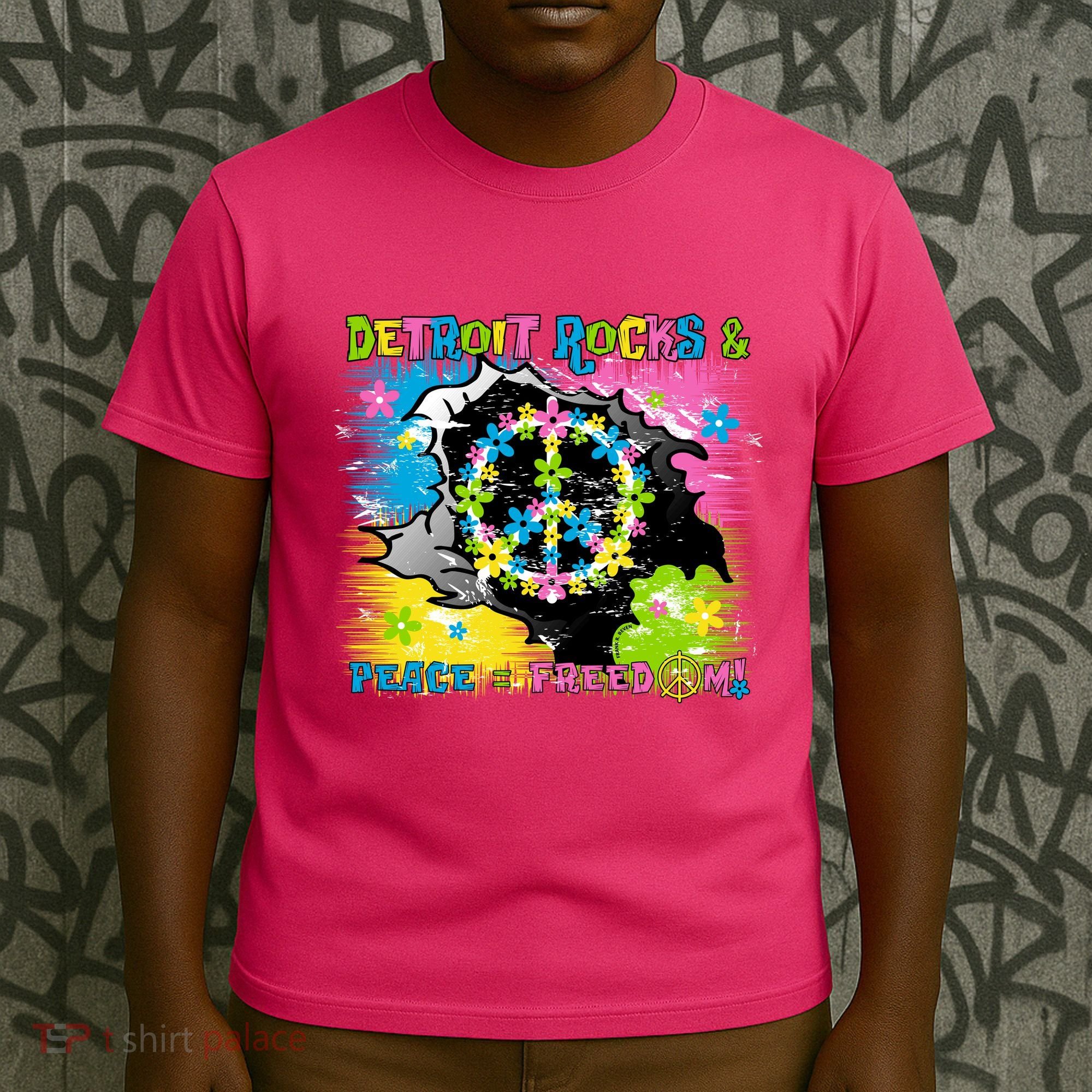 Detroit Rocks Peace Freedom T-Shirt