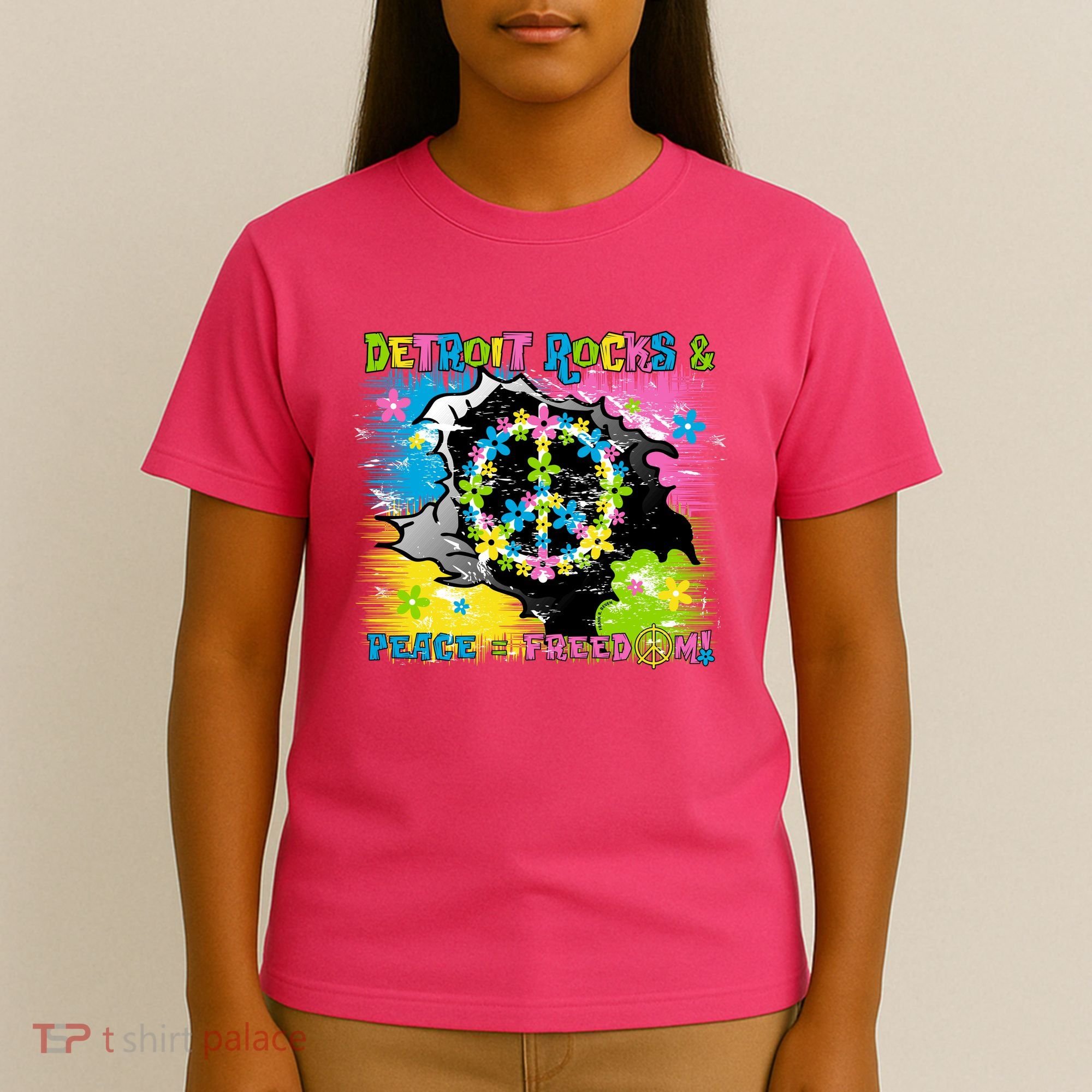 Detroit Rocks Peace Freedom T-Shirt