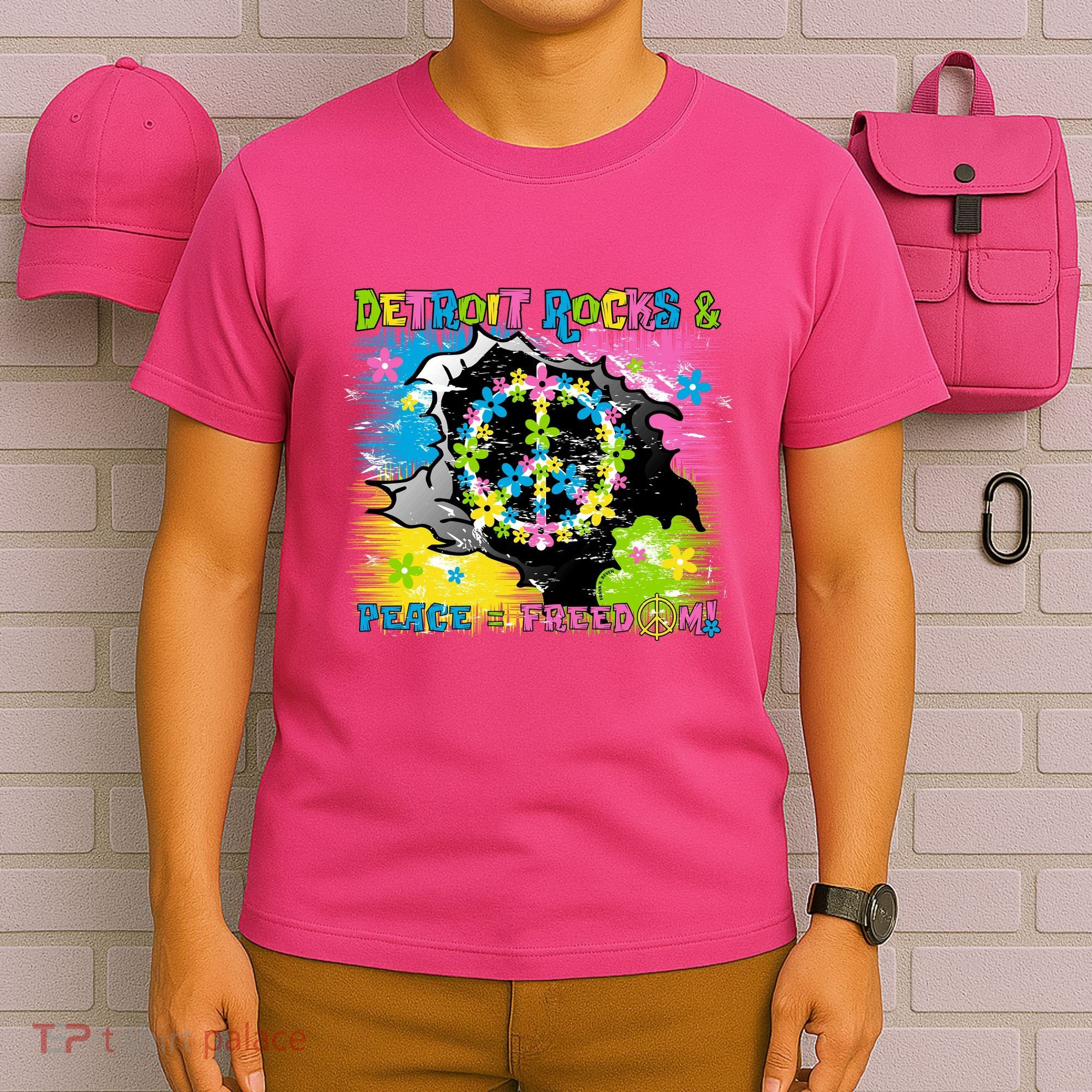 Detroit Rocks Peace Freedom T-Shirt
