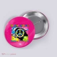 Detroit Rocks Peace Freedom Button thumb 0