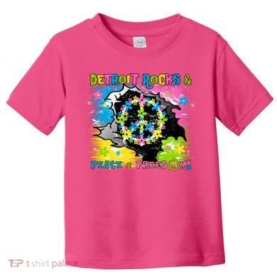 Detroit Rocks Peace Freedom Toddler T-Shirt