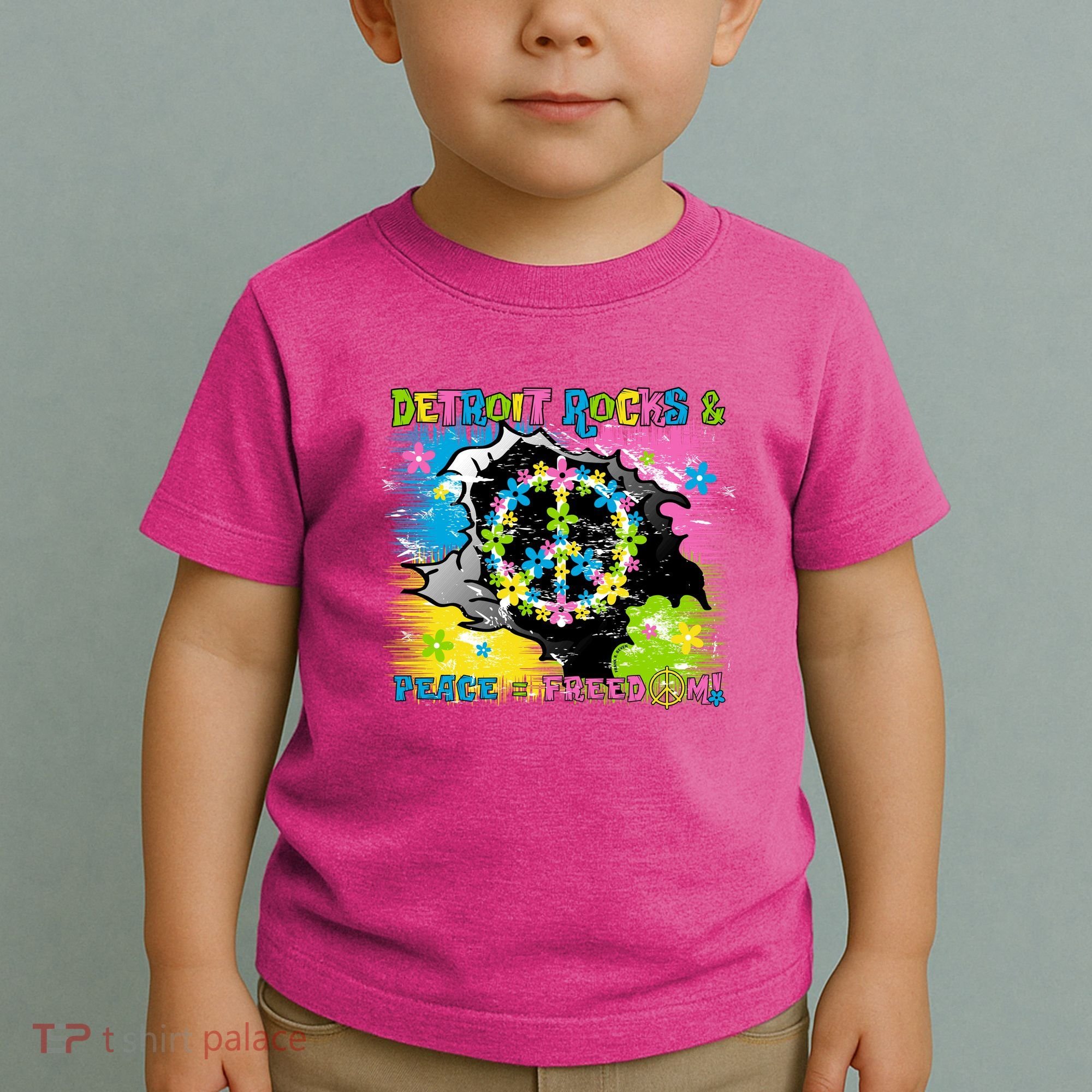Detroit Rocks Peace Freedom Toddler T-Shirt