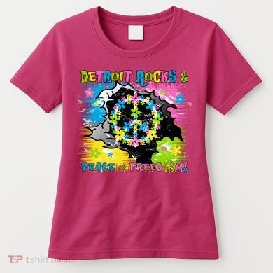Detroit Rocks Peace Freedom Women's T-Shirt