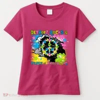 Detroit Rocks Peace Freedom Women's T-Shirt thumb 0