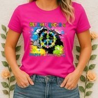 Detroit Rocks Peace Freedom Women's T-Shirt thumb 2