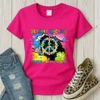 Detroit Rocks Peace Freedom Women's T-Shirt thumb 3
