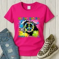 Detroit Rocks Peace Freedom Women's T-Shirt thumb 3