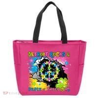 Detroit Rocks Peace Freedom Tote Bag thumb 0