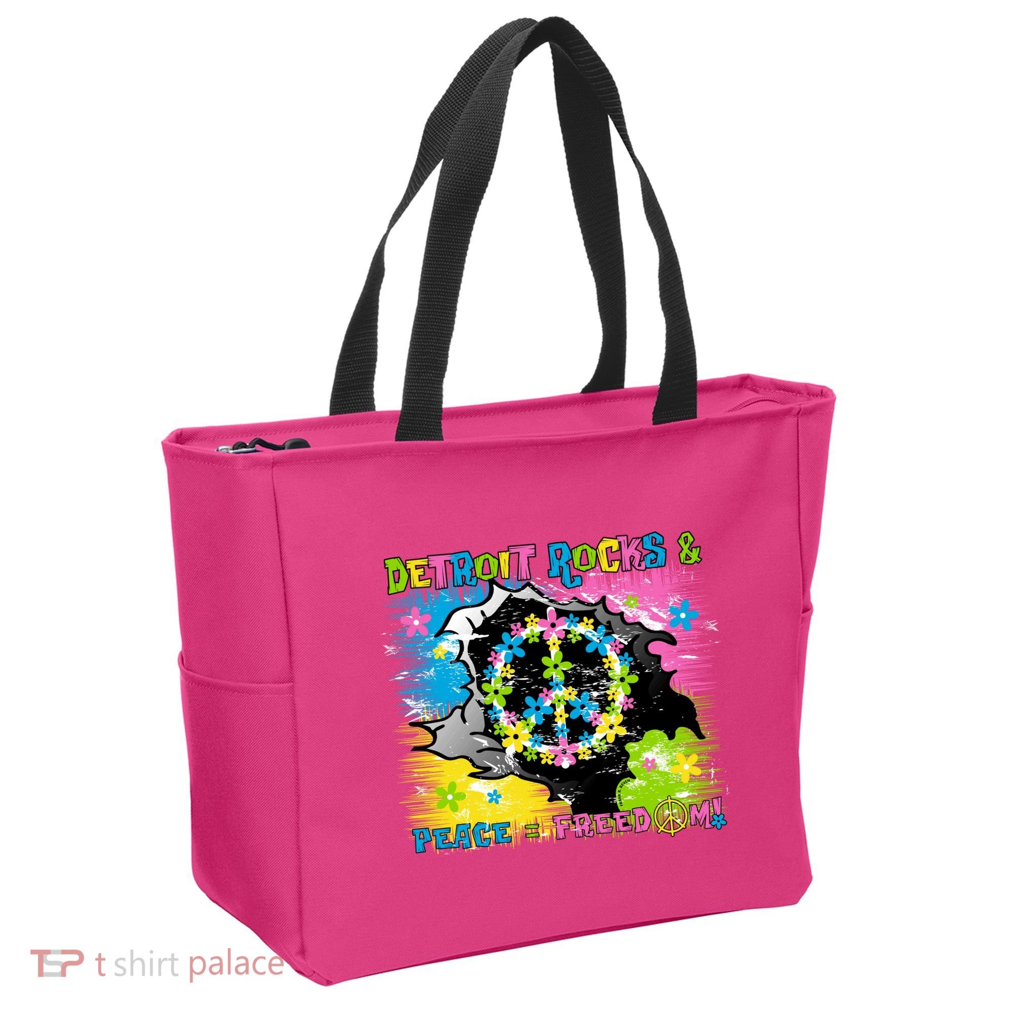 Detroit Rocks Peace Freedom Tote Bag