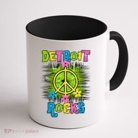 Detroit Rocks Peace Coffee Mug thumb 1