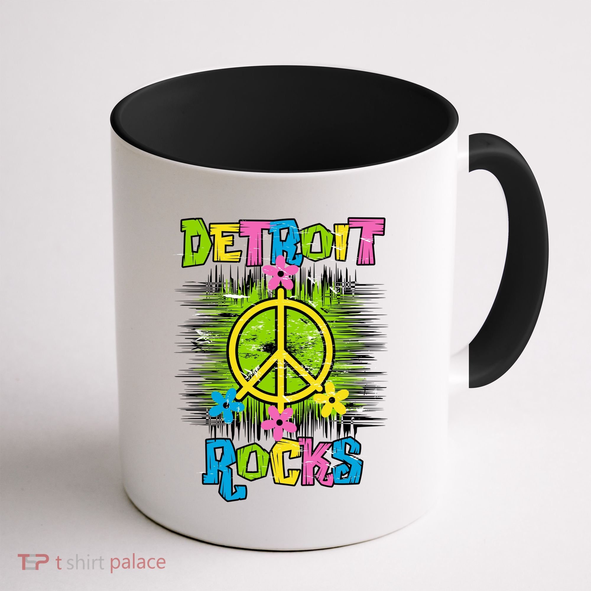 Detroit Rocks Peace Coffee Mug