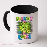 Detroit Rocks Peace Coffee Mug thumb 0