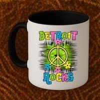 Detroit Rocks Peace Coffee Mug thumb 2