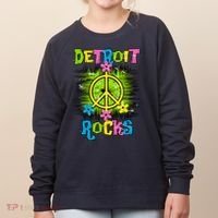 Detroit Rocks Peace Women's Sweatshirt thumb 0