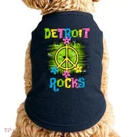 Detroit Rocks Peace Doggie Tank thumb 0