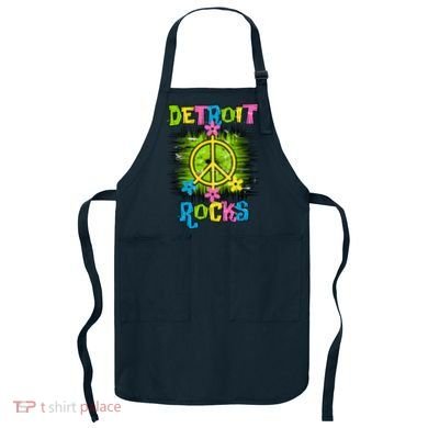 Detroit Rocks Peace Apron
