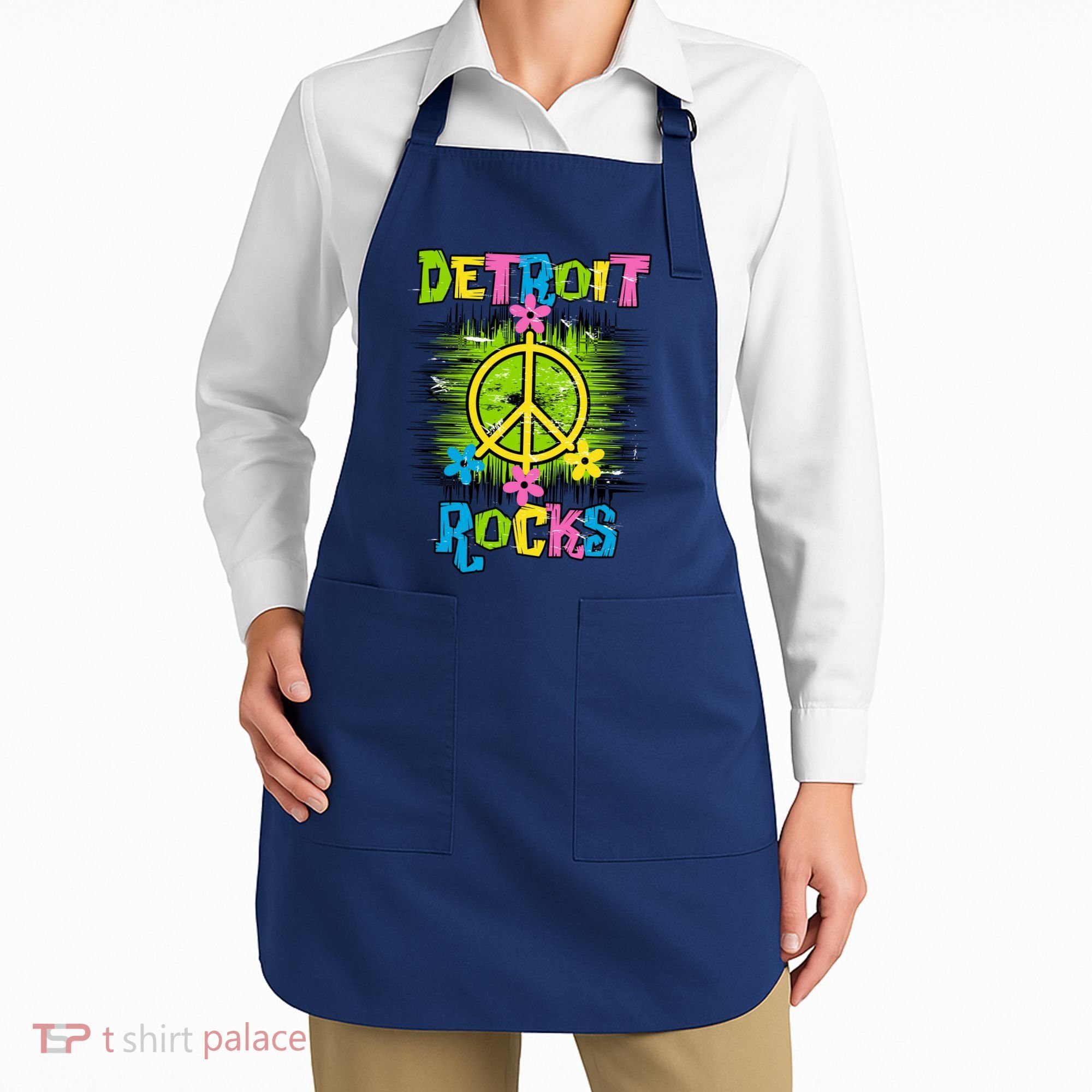 Detroit Rocks Peace Apron
