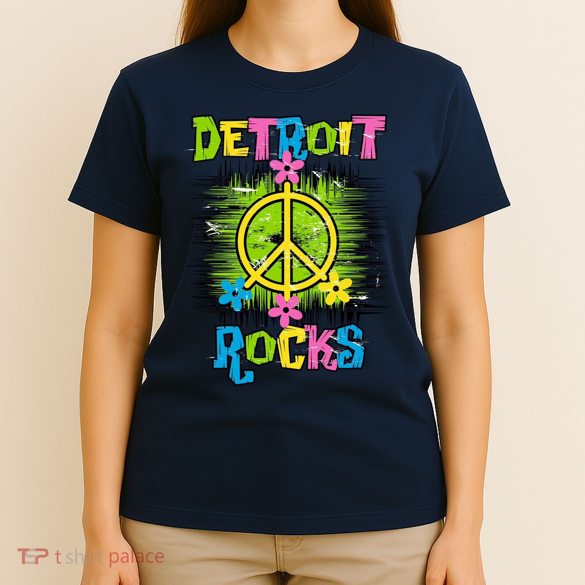 Detroit Rocks Peace T-Shirt