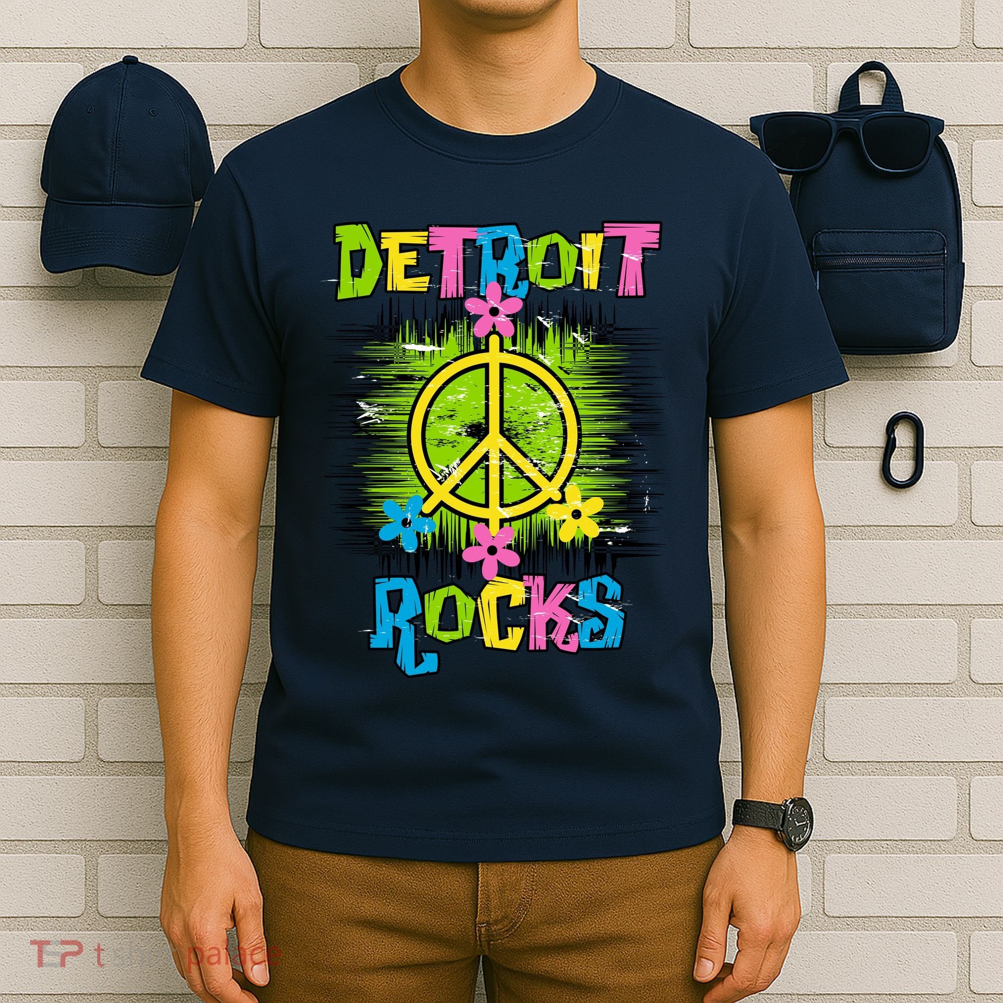 Detroit Rocks Peace T-Shirt