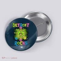 Detroit Rocks Peace Button thumb 0